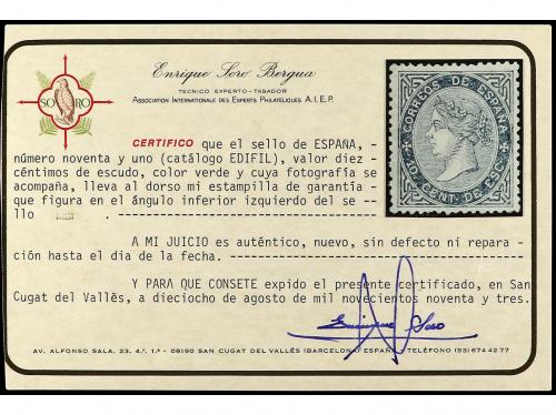 (*) ESPAÑA. Ed. 91. 10 céntimos verde. Centrado de lujo. Cer