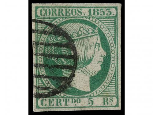 ° ESPAÑA. Ed. 20. 5 reales verde. PIEZA DE LUJO. Cat. 160&euro;. 