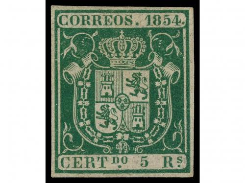 (*) ESPAÑA. Ed. 26. 5 reales verde. Buenos márgenes. Muy bue