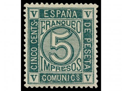 * ESPAÑA. Ed. 117. 5 céntimos verde. PIEZA DE LUJO. Cat. 260