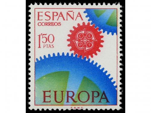 ** ESPAÑA. Ed. 1795cc. EUROPA&#39;67. 1,50 pts. verde, azul y ro