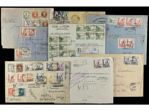 ✉ ESPAÑA. 1937-39. CID e ISABEL. Conjunto de 31 cartas certi