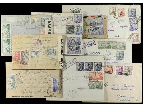✉ ESPAÑA. 1939-47. LA CIERVA. Conjunto de 44 cartas con dive