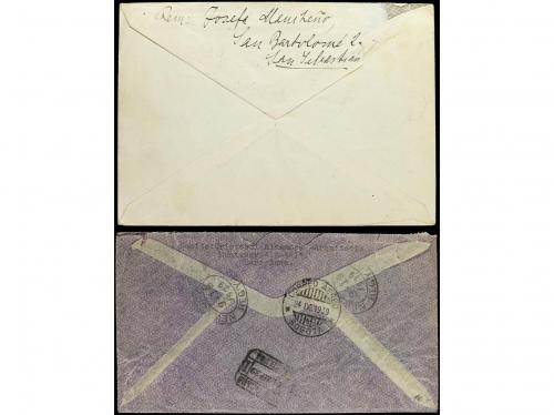 ✉ ESPAÑA. Ed. 829. 1938-39. Dos cartas circuladas con el sel