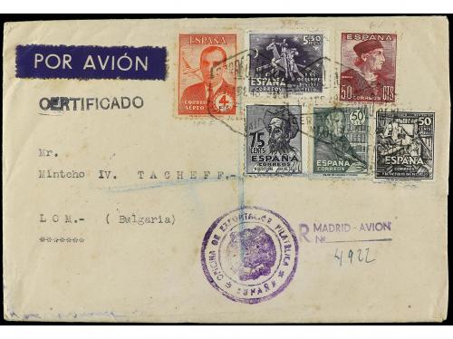 ✉ ESPAÑA. Ed. 1012/14, 991, 1002. 1948. MADRID a BULGARIA. C