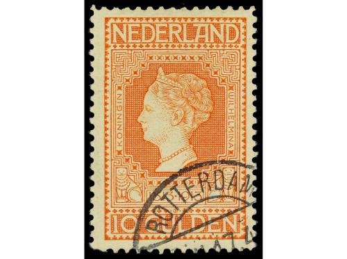 ° HOLANDA. Yv. 93. 1913. 10 gulden naranja. Yvert 1.000&euro;. 