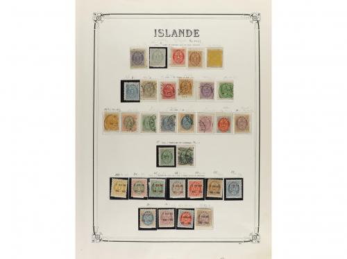 LOTES y COLECCIONES. ISLANDIA. Colección montada en hojas de