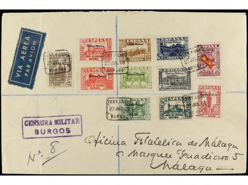 ✉ ESPAÑA E. LOCALES PATRIOTICAS: MALAGA. Ed. 70/80. 1938. BU