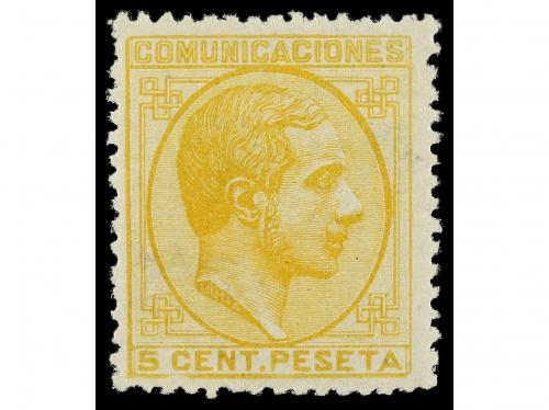 ** ESPAÑA. Ed. 191. 5 cents. amarillo oro. Color excepcional