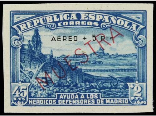 (*) ESPAÑA. Ed. 759M. Aéreo + 5 pts. azul SIN DENTAR y MUEST