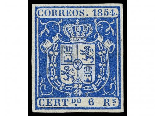 (*) ESPAÑA. Ed. 27. 6 reales azul. PIEZA DE LUJO. Cert. COME