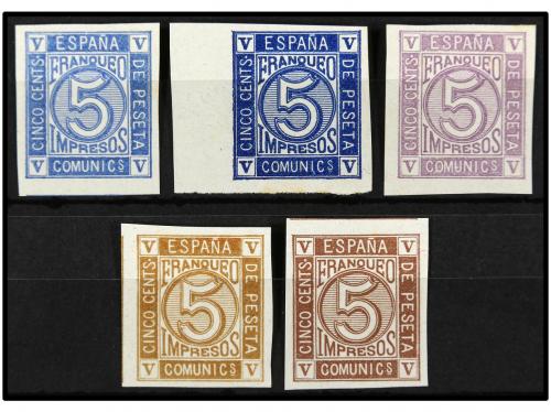 (*) ESPAÑA. Ed. 117. 5 cts. ENSAYOS DE COLOR en cinco colore