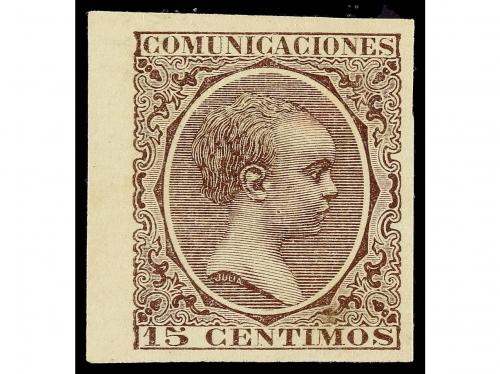 (*) ESPAÑA. Ed. 219s. 15 céntimos castaño violeta SIN DENTAR