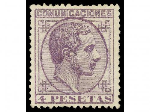 * ESPAÑA. Ed. 198. 4 pesetas violeta. PIEZA DE LUJO. 