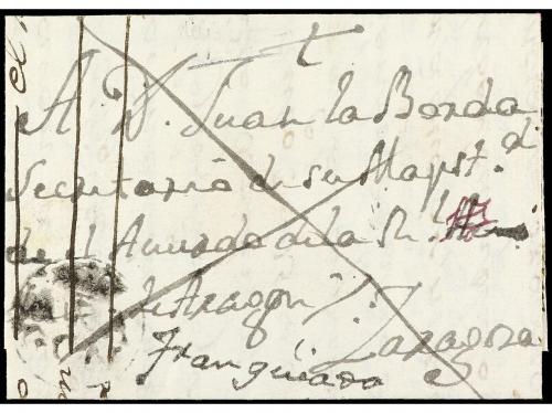 ✉ ESPAÑA: PREFILATELIA. (1795 CA.). BARBASTRO a ZARAGOZA. Ma