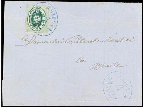 ✉ AUSTRIA. (1870 ca.). BECHET a BRAILA. 10 cts. verde de la 
