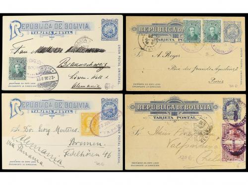 ✉ BOLIVIA. 1840-1925. Conjunto de 21 cartas y tarjetas. Dive