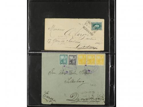 ✉ ARGENTINA. 1840-1930. CONJUNTO de 32 cartas. Diversos fran
