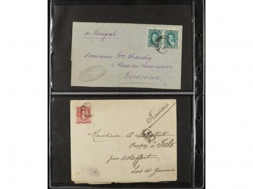✉ ARGENTINA. 1840-1930. CONJUNTO de 32 cartas. Diversos fran