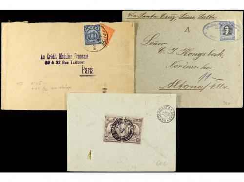 ✉ BOLIVIA. 1840-1925. Conjunto de 21 cartas y tarjetas. Dive