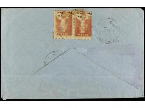 ✉ ESPAÑA. 1938. IBIZA a USA, franqueada con sellos de Junta 
