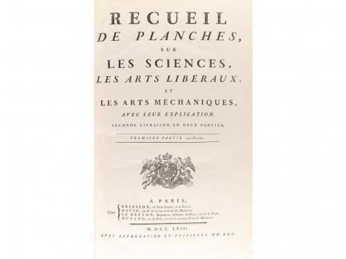 1763. LIBRO. (CIENCIAS-GRABADOS). RECUEIL DE PLANCHES, SUR L