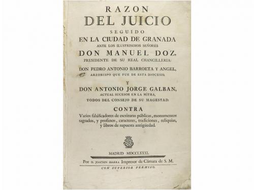 1781. LIBRO. (DERECHO-GRANADA). RAZON DEL JUICIO SEGUIDO EN 
