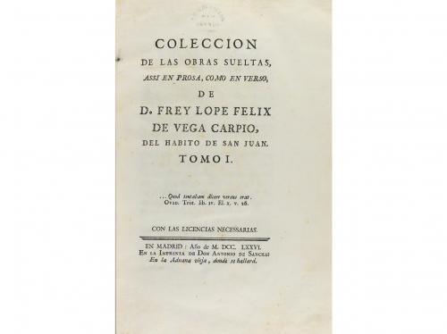 1776. LIBRO. (LITERATURA-SIGLO DE ORO). VEGA CARPIO, LOPE FE