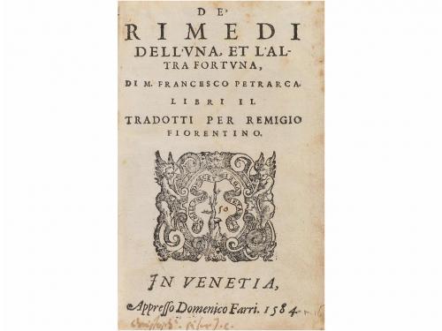 1584. LIBRO. (LITERATURA RENACENTISTA-FILOSOFÍA). PETRARCA, 