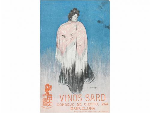 1900 ca. POSTALES. CASAS, R.:. PUBLICIDAD DE VINOS SARD. 