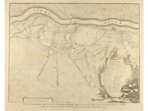 1750 ca. MAPA. (LLEIDA-ALMANAR). RAPIN:. PLAN OF THE COUNTR