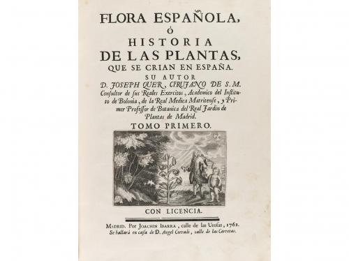 1762-1764. LIBRO. (CIENCIAS-FLORA). QUER, JOSEPH:. FLORA ESP