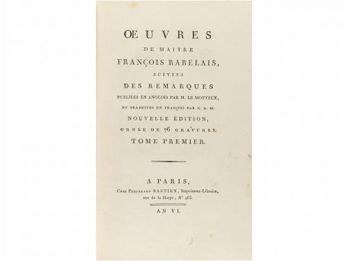 1794. LIBRO. (LITERATURA FRANCESA). RABELAIS, FRANÇOIS:. OE