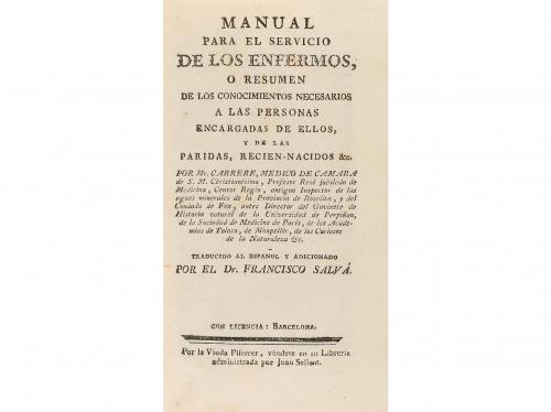1786 ca. LIBRO. (LOTE DE LIBROS DE MEDICINA). CARRERE, MR.:.