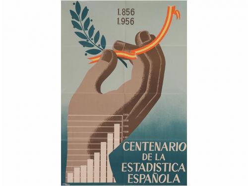 1956. CARTEL. CARMELO:. 1856-1956. CENTENARIO DE LA ESTADÍST