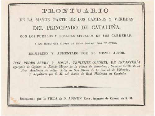 1838 ca. LIBRO. (CATALUNYA-VIAJES). SERRA Y BOSCH, PEDRO:. P