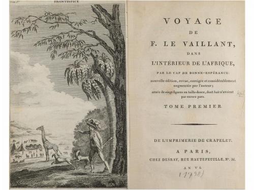 1797-1798. LIBRO. (VIAJES). LEVAILLANT, FRANÇOIS:. VOYAGE DE