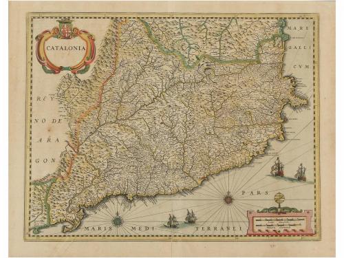1647 ca. MAPA. (CATALUNYA). [JANSSONIUS:]. CATALONIA. Mapa g