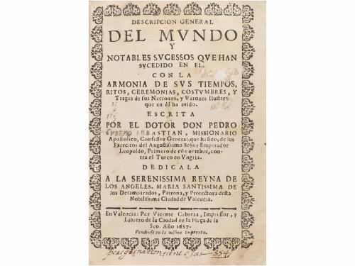 1697. LIBRO. (HISTORIA UNIVERSAL). CUBERO SEBASTIAN, PEDRO:.