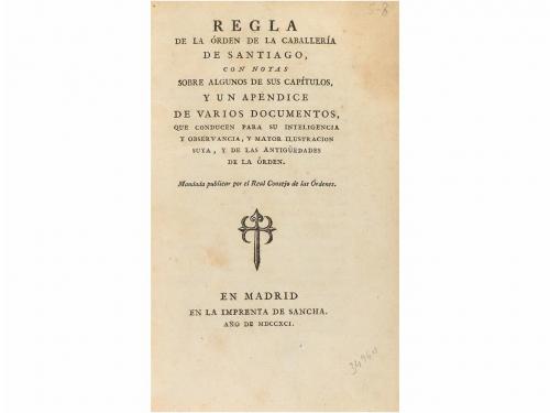 1791. LIBRO. (ORDEN DE SANTIAGO-MILITARIA). REGLA DE LA ORDE