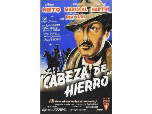 1944. ORIGINAL ARTÍSTICO. [JUAN ALBERTO]:. CABEZA DE HIERRO.