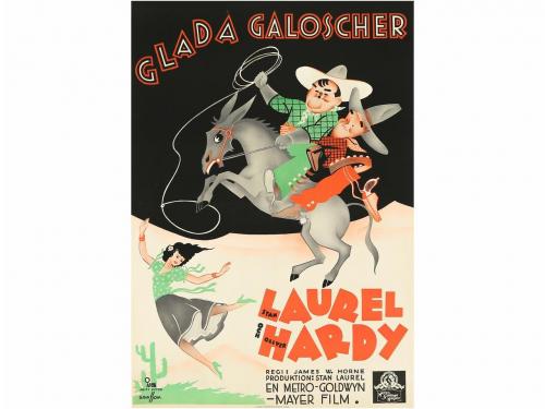 1936. CARTEL. ABERG:. GLADA GALOSCHER. LAUREL & HARDY. THE B