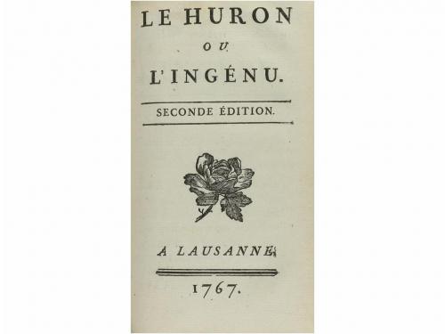1767. LIBRO. (HUMANIDADES). [VOLTAIRE]:. LU HURON OU L&#39;INGÉN