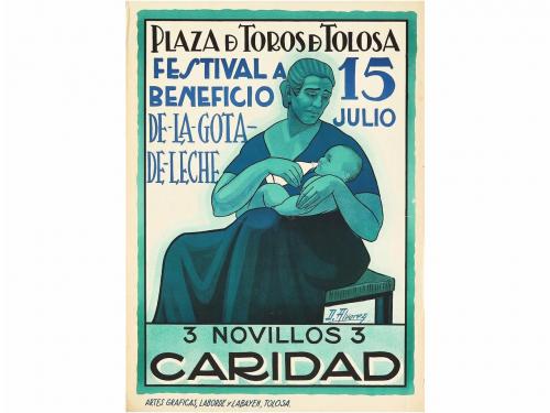 [1928]. CARTEL. D. ALVAREZ:. PLAZA DE TOROS DE TOLOSA. FESTI