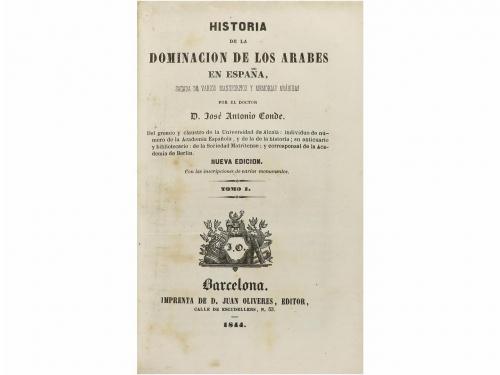 1844. LIBRO. (HISTORIA). CONDE, ANTONIO:. HISTORIA DE LA DOM