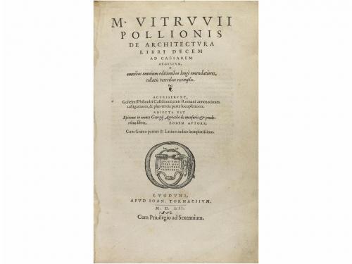 1552. LIBRO. (ARQUITECTURA). VITRUVII POLLONIS, M.:. DE ARCH
