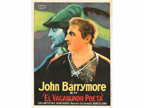 1927. CARTEL. EL VAGABUNDO POETA. THE BELOVED ROGUE. Barcelo