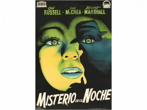 1946. CARTEL. LÓPEZ REIZ:. MISTERIO EN LA NOCHE. THE UNSEEN.
