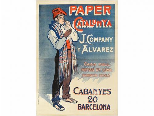 1910 ca. CARTEL. PAPER CATALUNYA J. COMPANY Y ALVAREZ. Barce