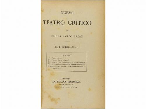 1894. LIBRO. (LITERATURA-REVISTA). PARDO BAZÁN, EMILIA:. NUE